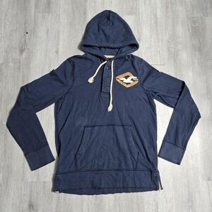 Vintage Y2K Hollister Navy Henley Hoodie Sweatshirt 'San Diego Surf Camp'